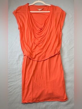 Alice + Olivia Coral Draped Mini Dress